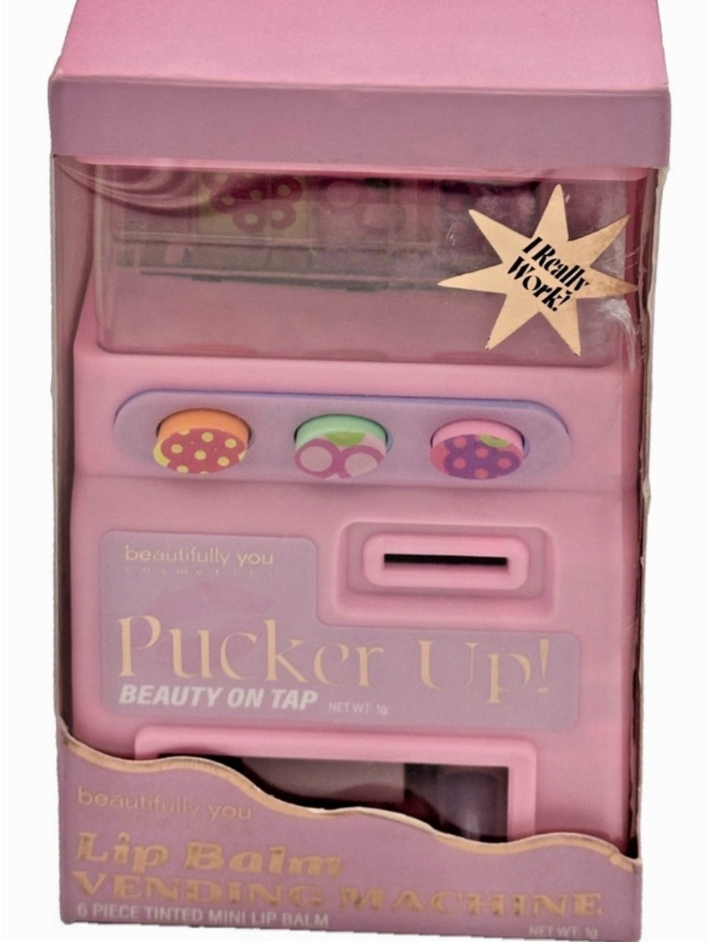 Beautifully You Cosmetics Pucker Up! Tinted Lip Balm Vending Machine 6 Pieces